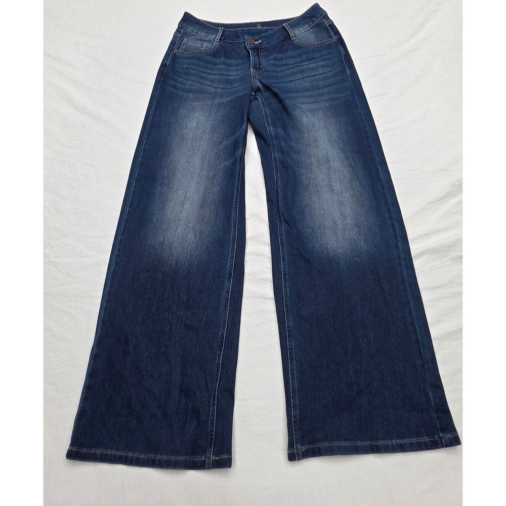 HALARA Dark Blue Wide Leg Flare Jeans